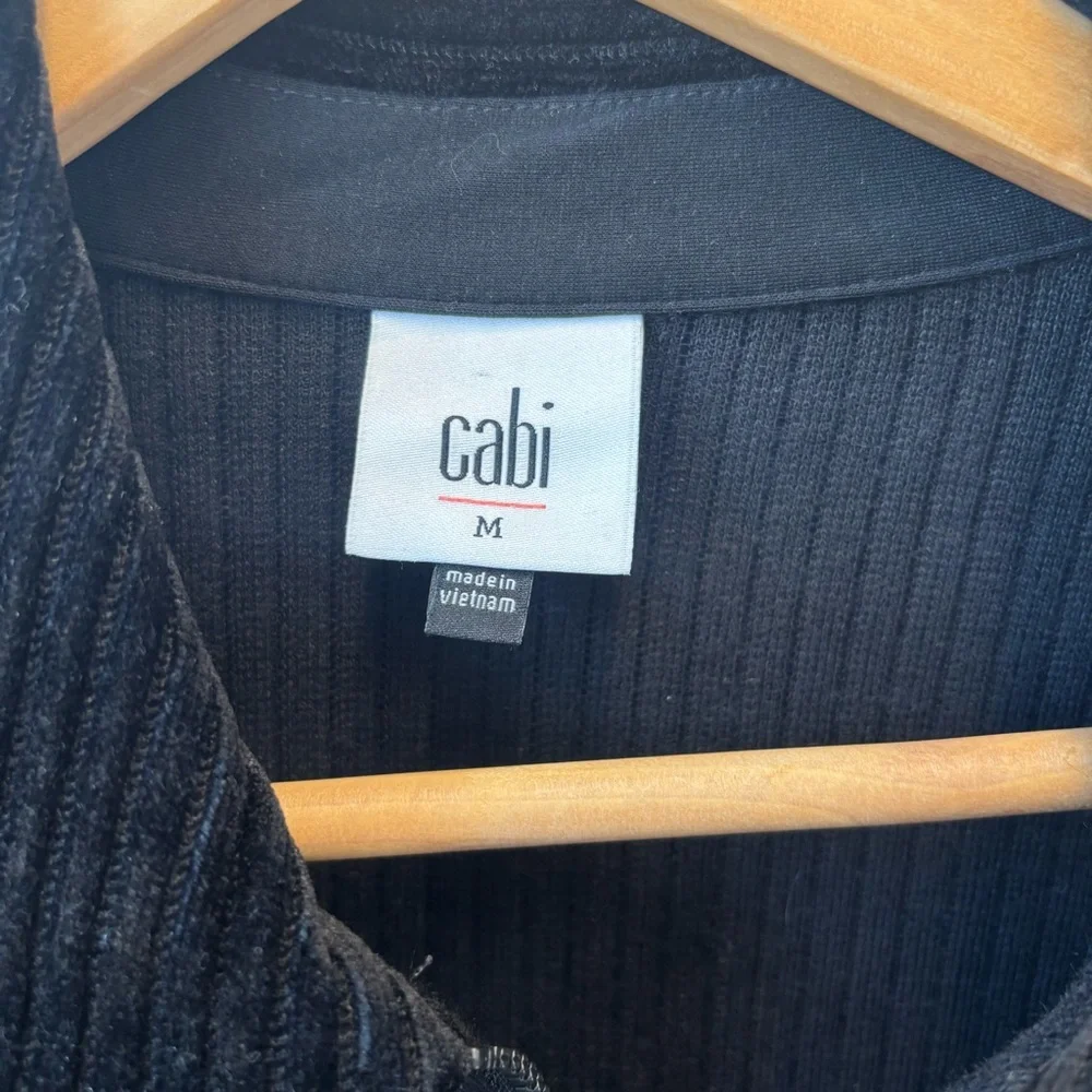 Cabi Team Jacket Medium Black Zip Front Bomber Pockets Casual 4499 - Picture 4 of 13